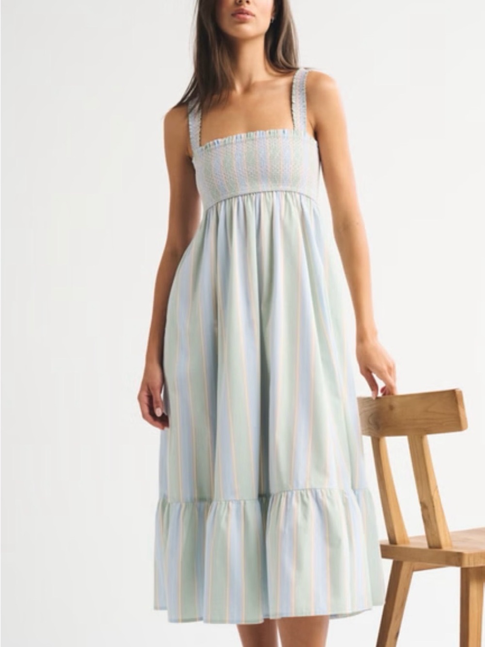 Abercrombie & Fitch Pastel Mint Smocked Dress